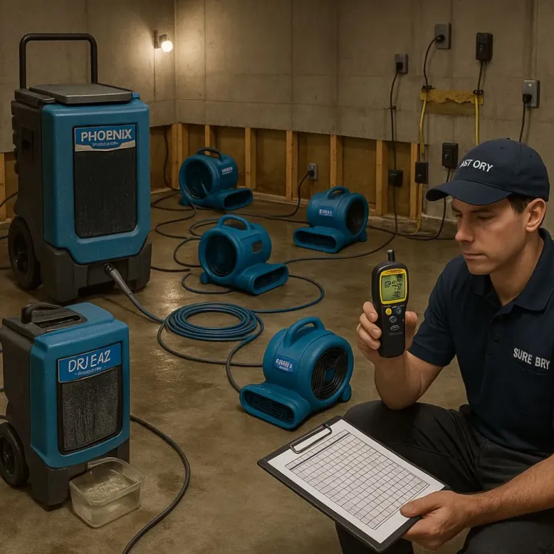 Structural Drying and Dehumidification process in Locust Fork, AL